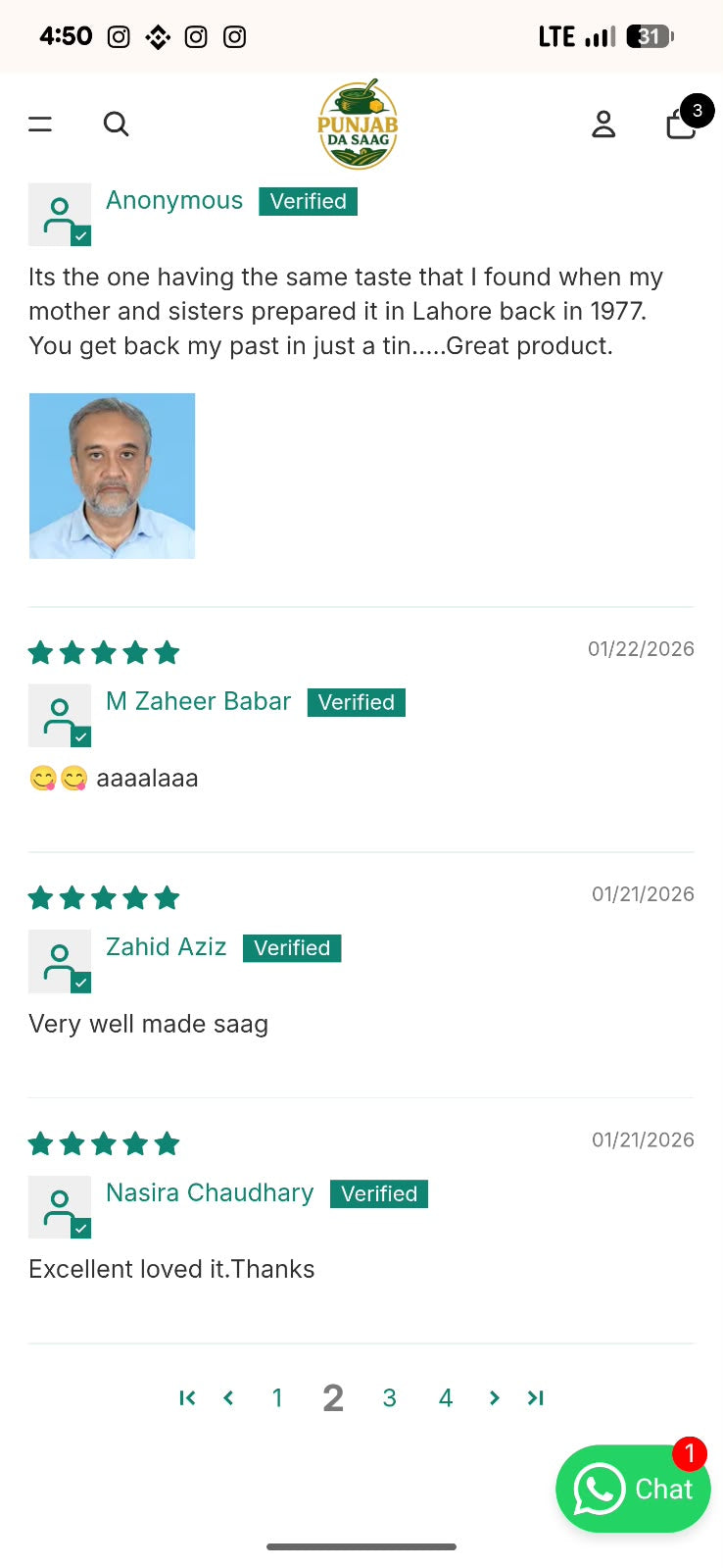 Customer review screenshot